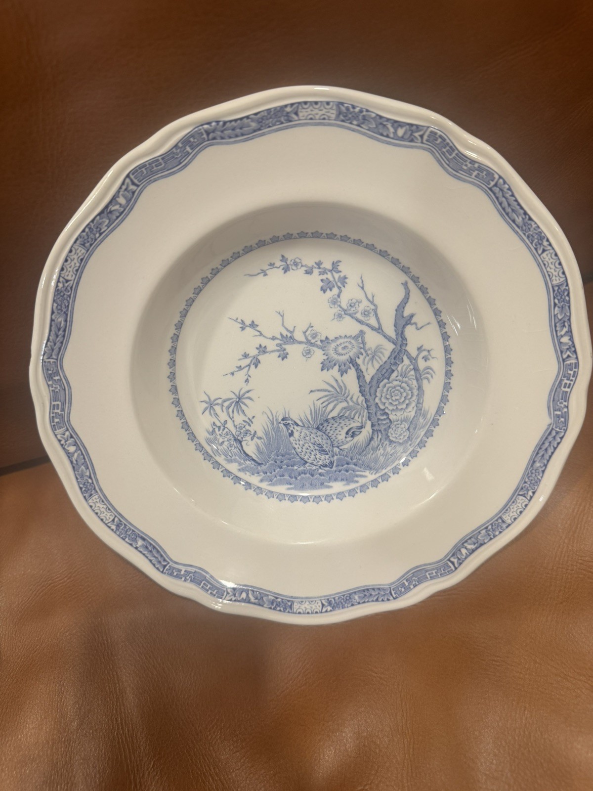 7 LOT Furnivals Blue Quail (4)Soup Bowls (2)Bread Plates (1) Platter oval