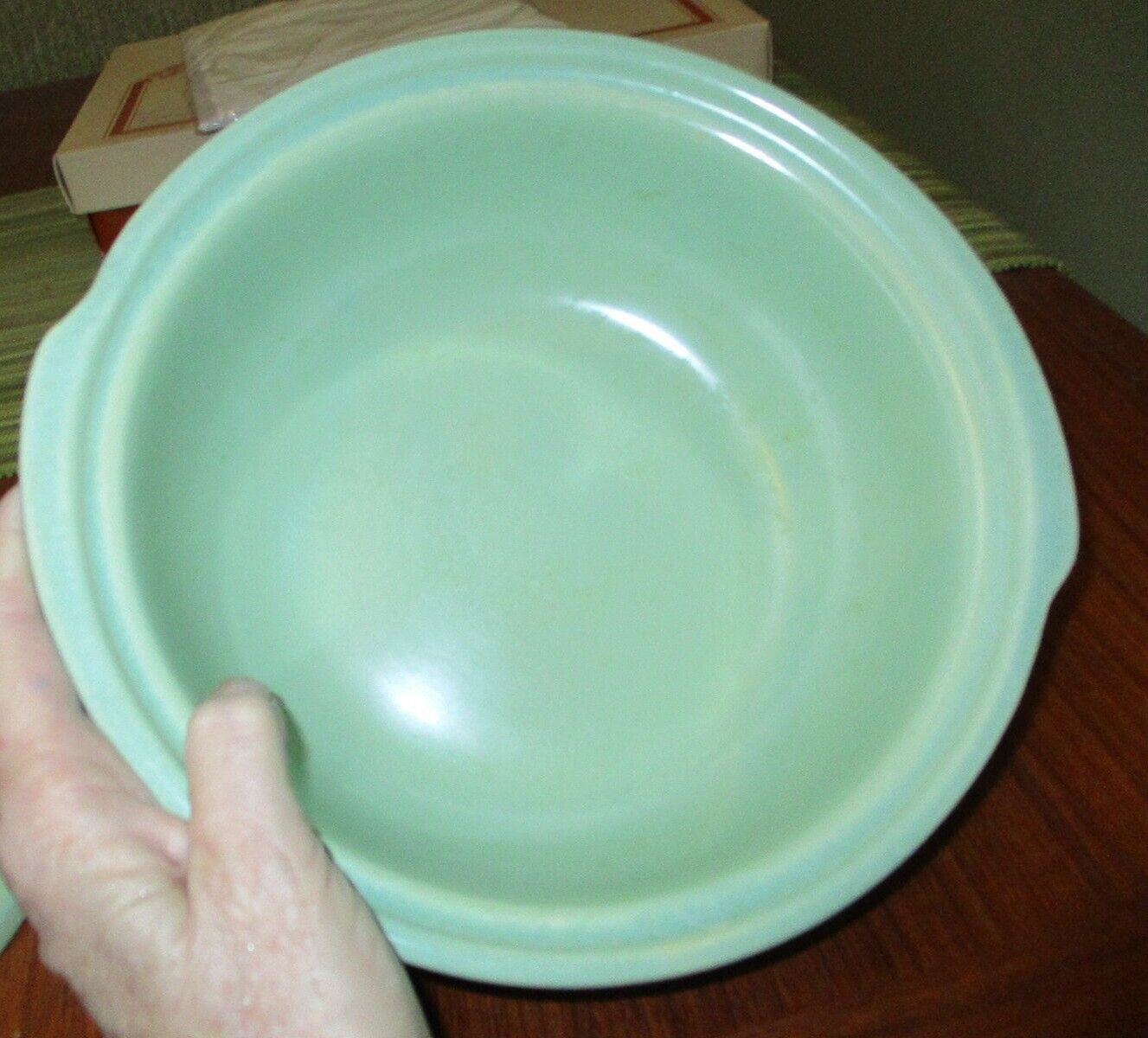 Vintage La Solana Serving Bowl Casserole Mint GREEN MCM Retro 1960s, W/ Lid, 9”