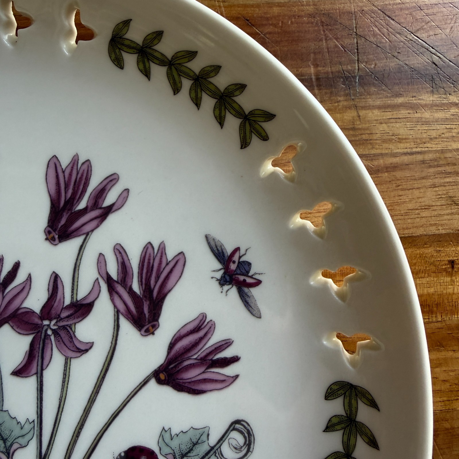 Botanic Garden Portmeirion Pierced Edge Plates 8.5″ Salad/Dessert- Set of 3