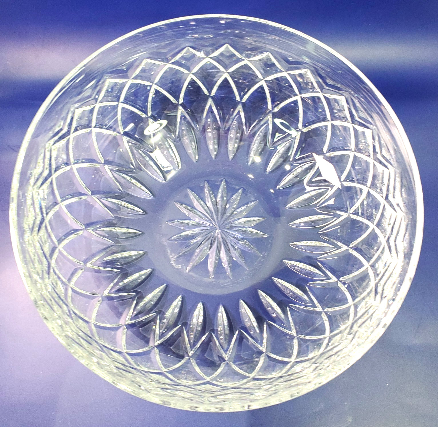 ATLANTIS REGENT SERVING BOWL Cut Lead Crystal 8 3/8 in Diameter Made in Portugal