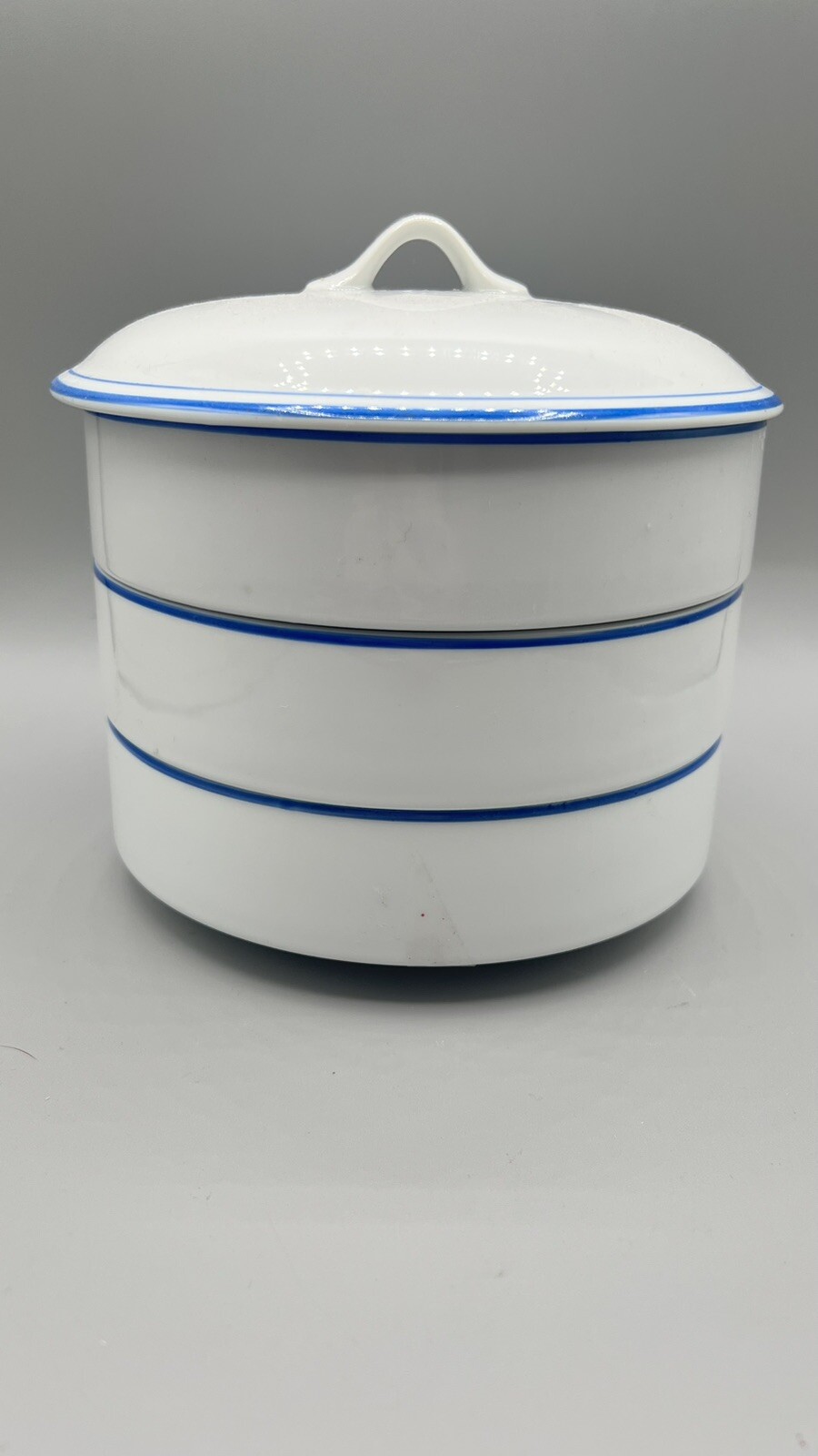 Vtg Scandinavian Stacking Bowls (3) W Lid In Perfect Condition 6” X 2”