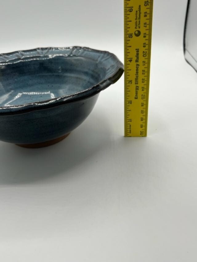 Vtg Pottery Blue Drip Glaze signed Claudia No Chips Or Cracks