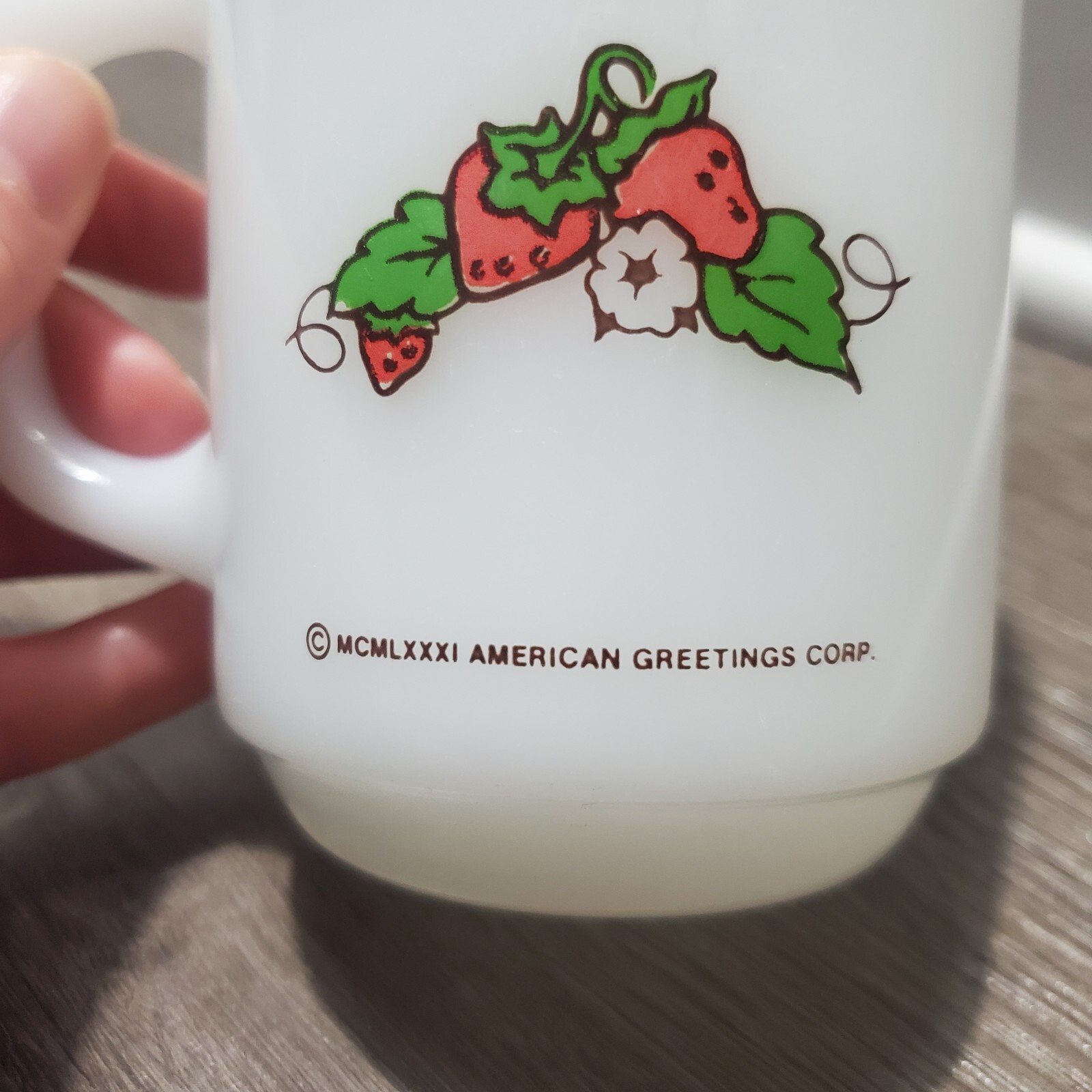 Vintage Fire King Milk Glass Strawberry Shortcake Mug Life Is Delicious