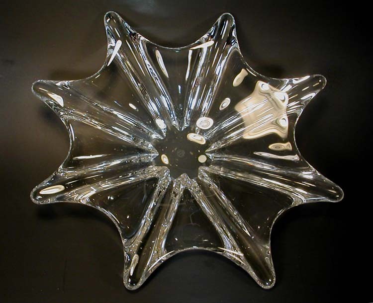 BACCARAT France Crystal Star 8 Point Asymmetrical Candy Dish Bowl Centerpiece