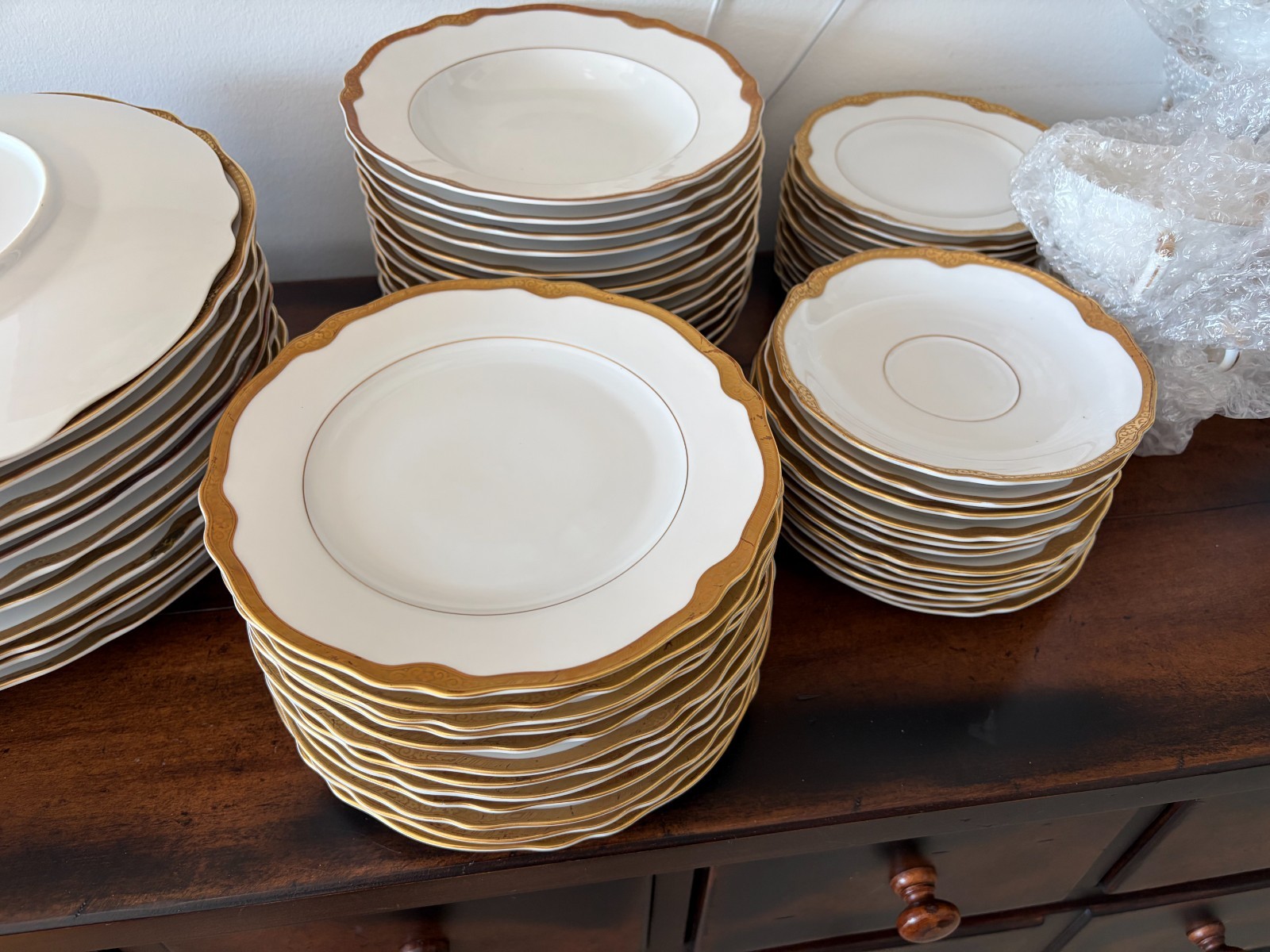 Franconia Krautheim Jewel COMPLETE SET Encrusted Gold Trim Fine China