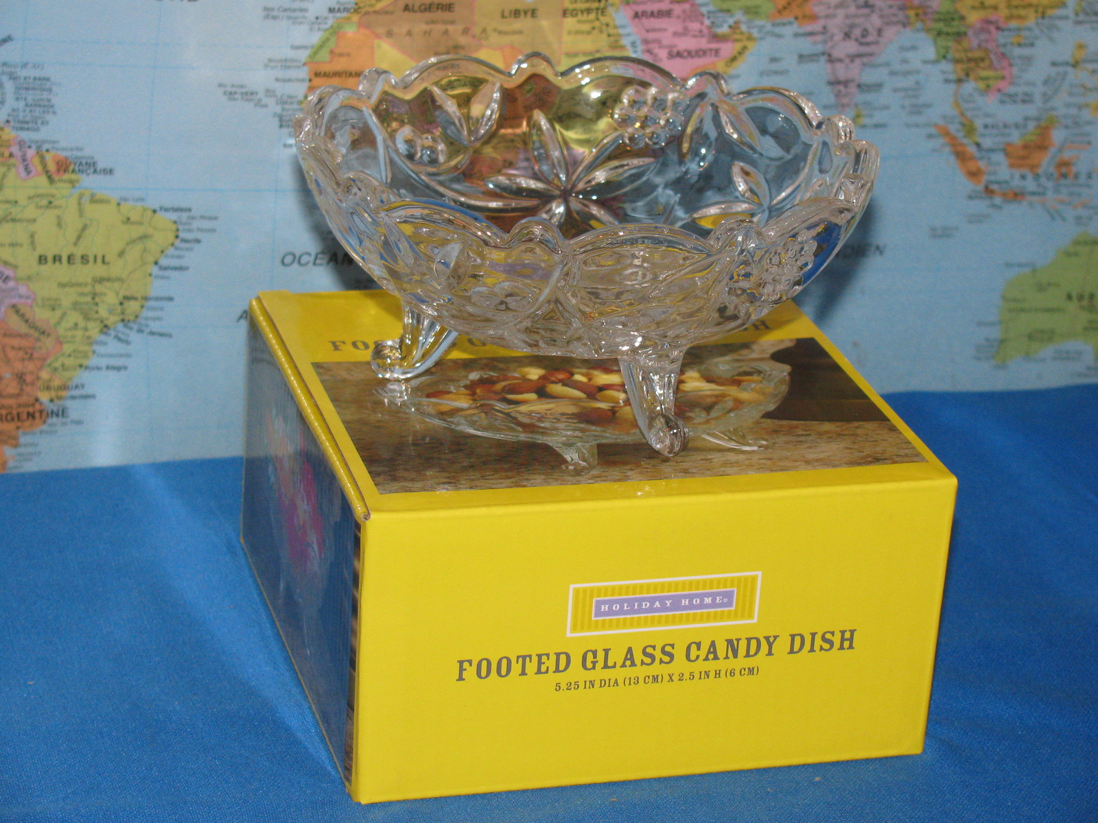 FOOTED GLASS CANDY DISH 5.25″ IN DIA – 2.5″ IN HIGH (13cm x 6cm) ***BRAND NEW***