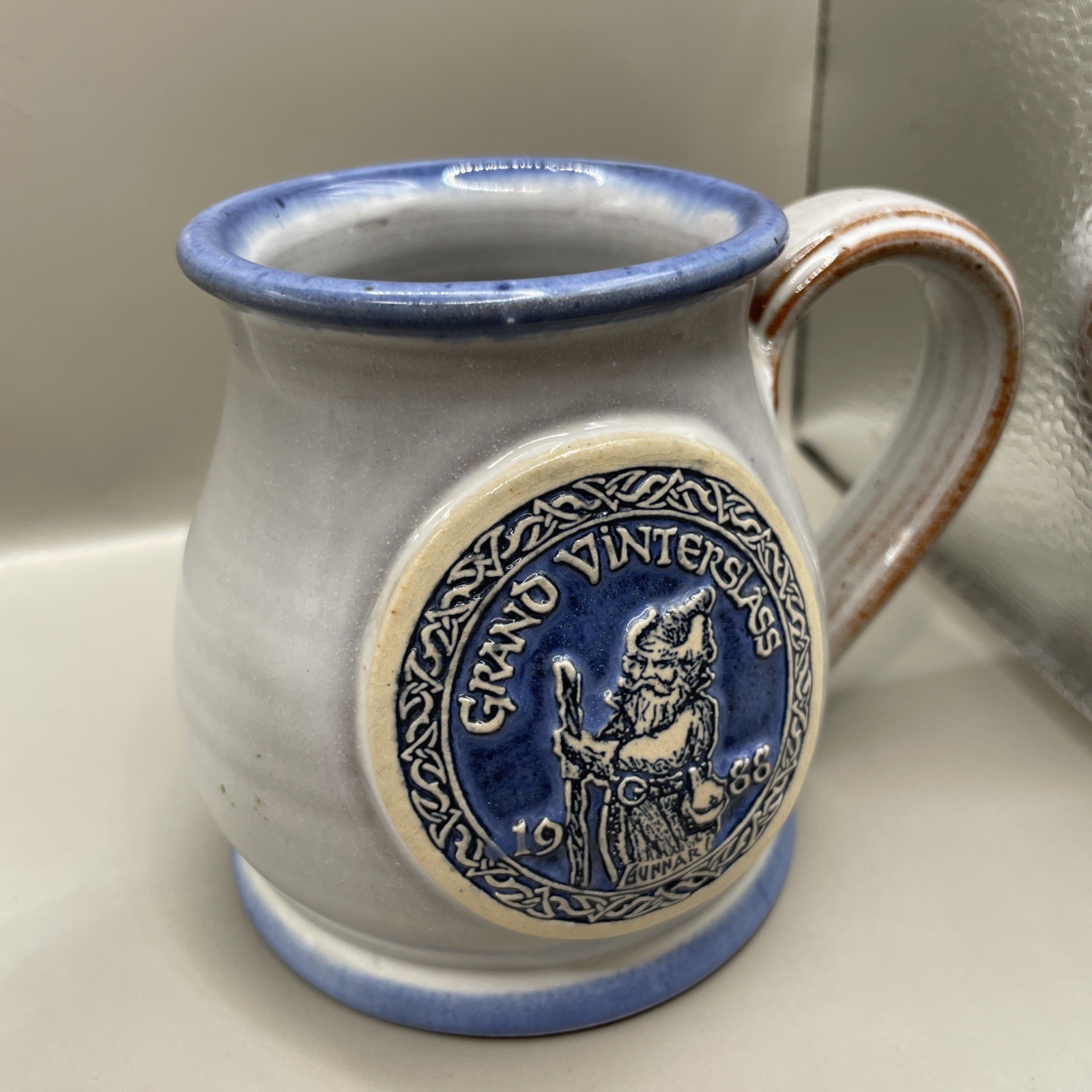 Deenen Pottery Grand Vinterslass 1988 Gunnar Barrel Mug/Tankard/cup 12 Oz. VTG