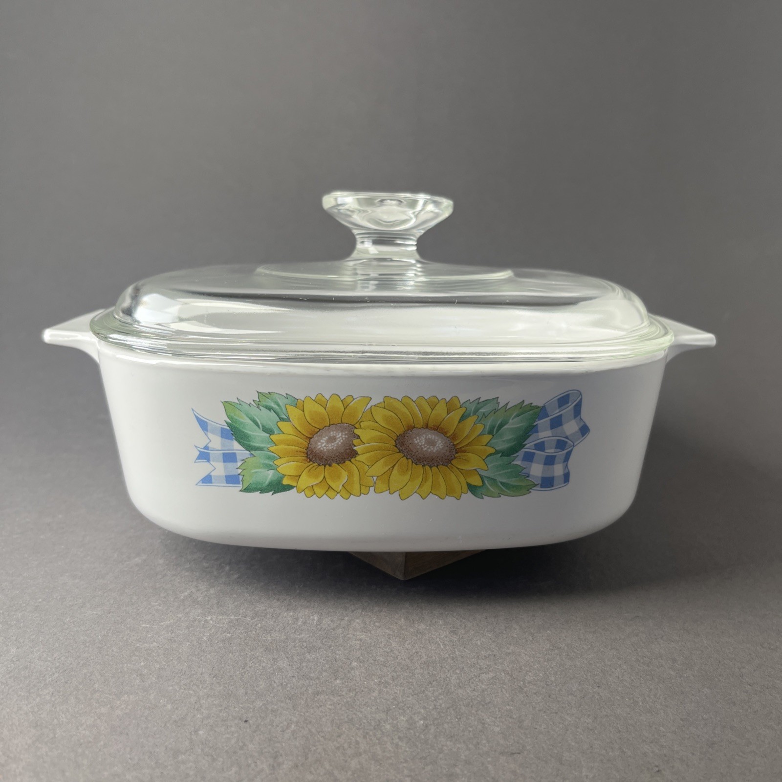 Corning Ware Sunsations Sunflower 2Q Casserole Dish w/ Lid A-2-B Made in USA