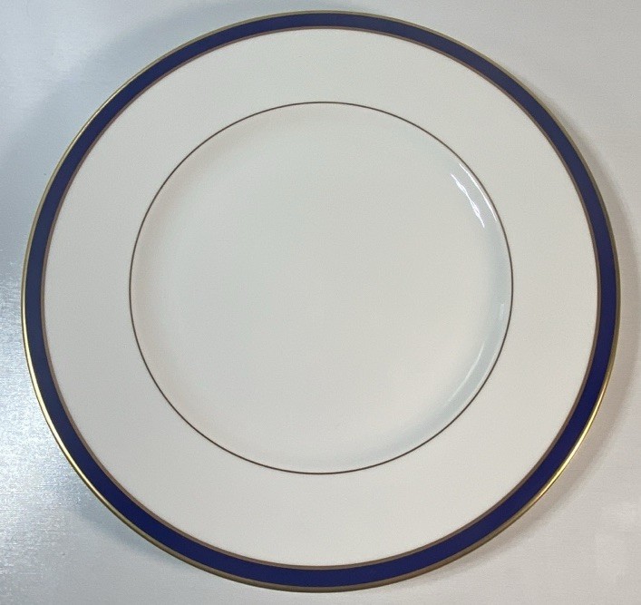 (Set of 4) 10 7/8″ Lenox Federal Cobalt Dinner Plates Collection Gold MINT