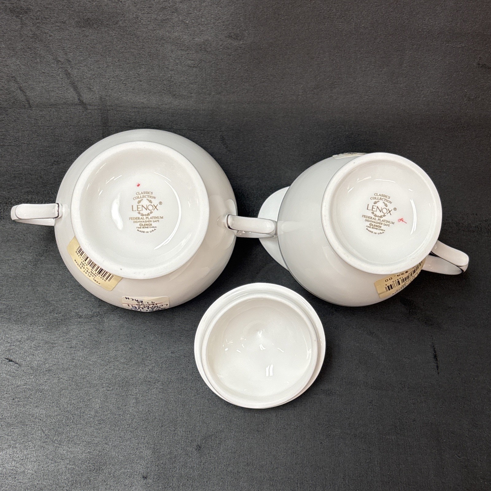 Lenox FEDERAL PLATINUM Creamer and Sugar Bowl with Lid Set ~ Still with Tags!