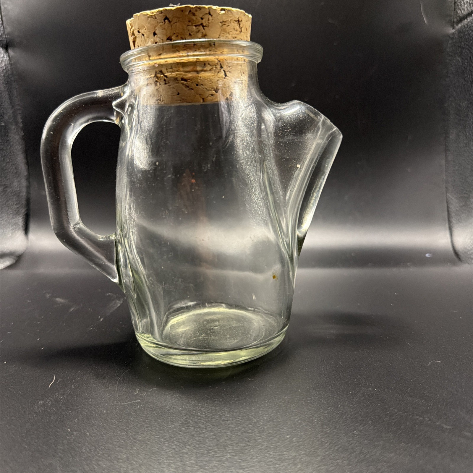 Vintage Glass Candy/Nut Server Glass Pitcher Snub Spout And Cork
