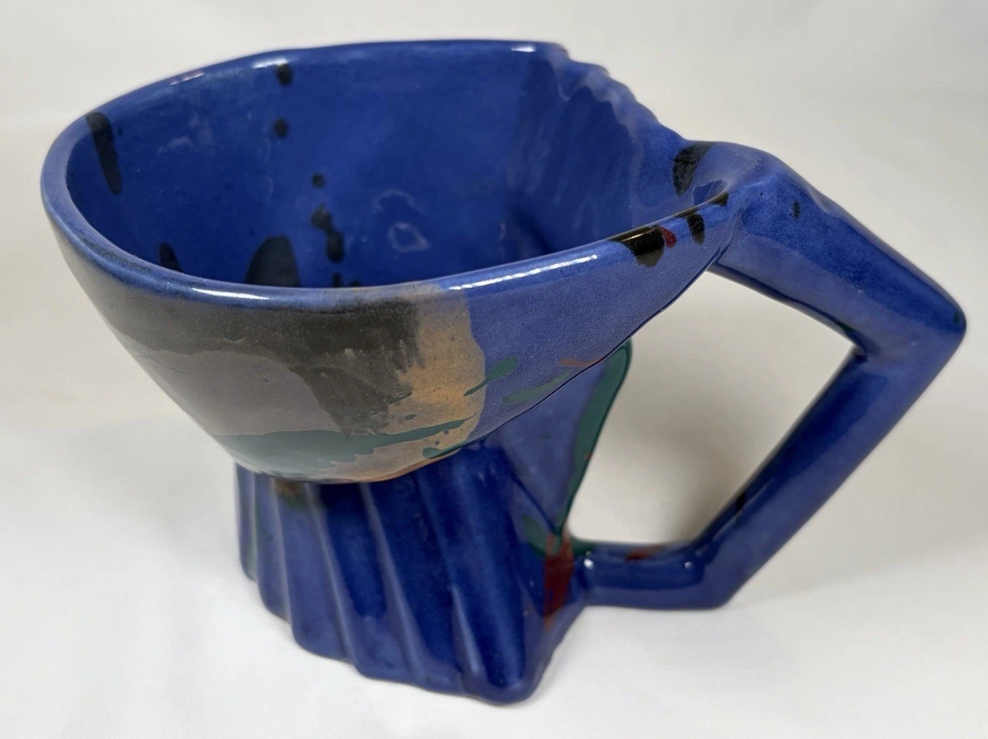 RARE CHARLES NALLE Studio Art Pottery Mug ABSTRACT Contemporary Splatter Multi