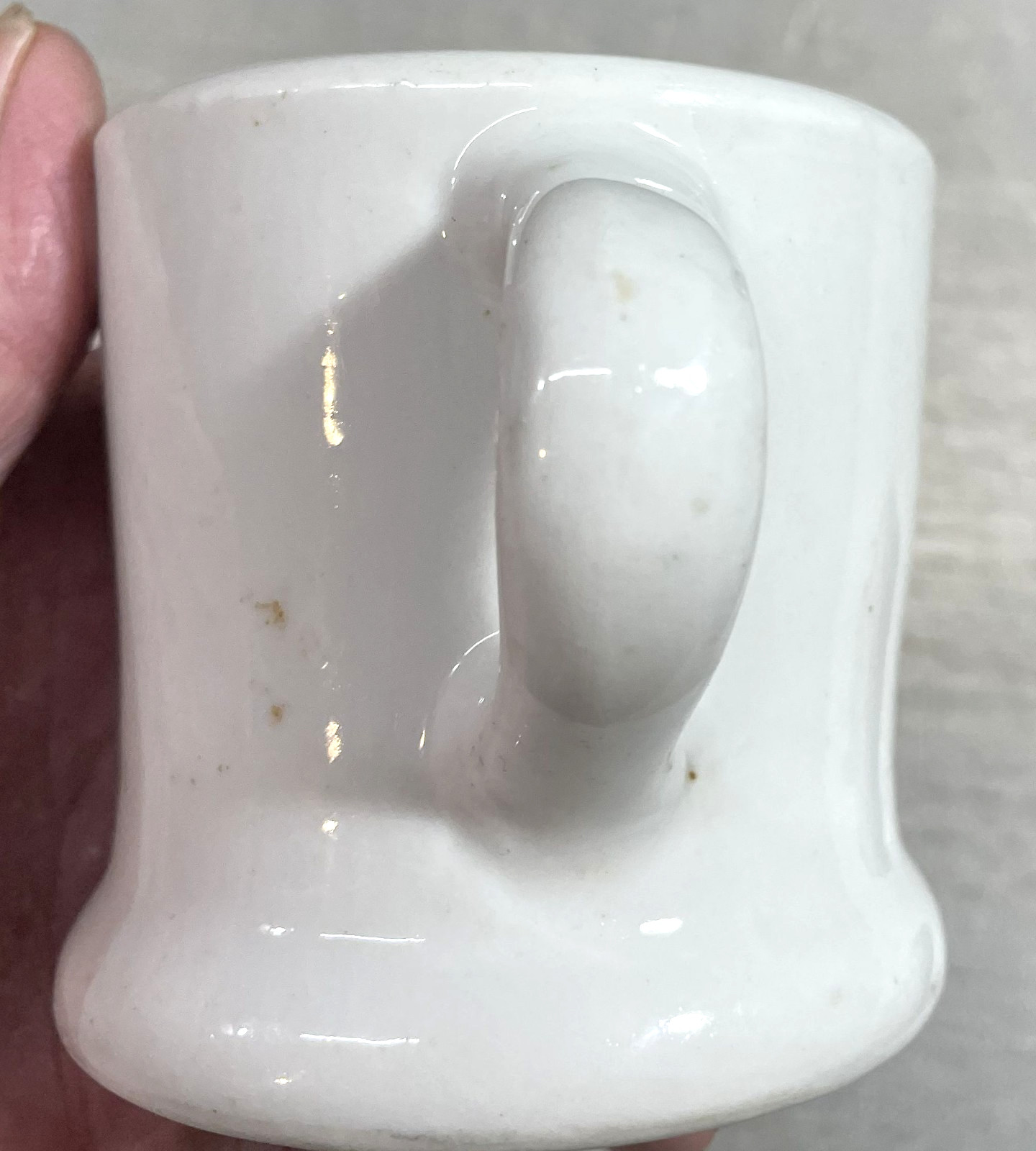 Coffee Mug White Ivory Vintage Early HALL Heavy Restaurant Ware