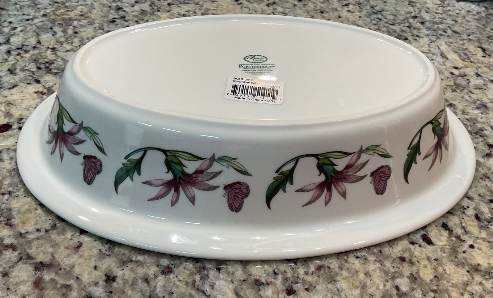 PORTMEIRION Botanic Garden Deep Dish Oval Baker 11 inch BGHB24100-X NWT