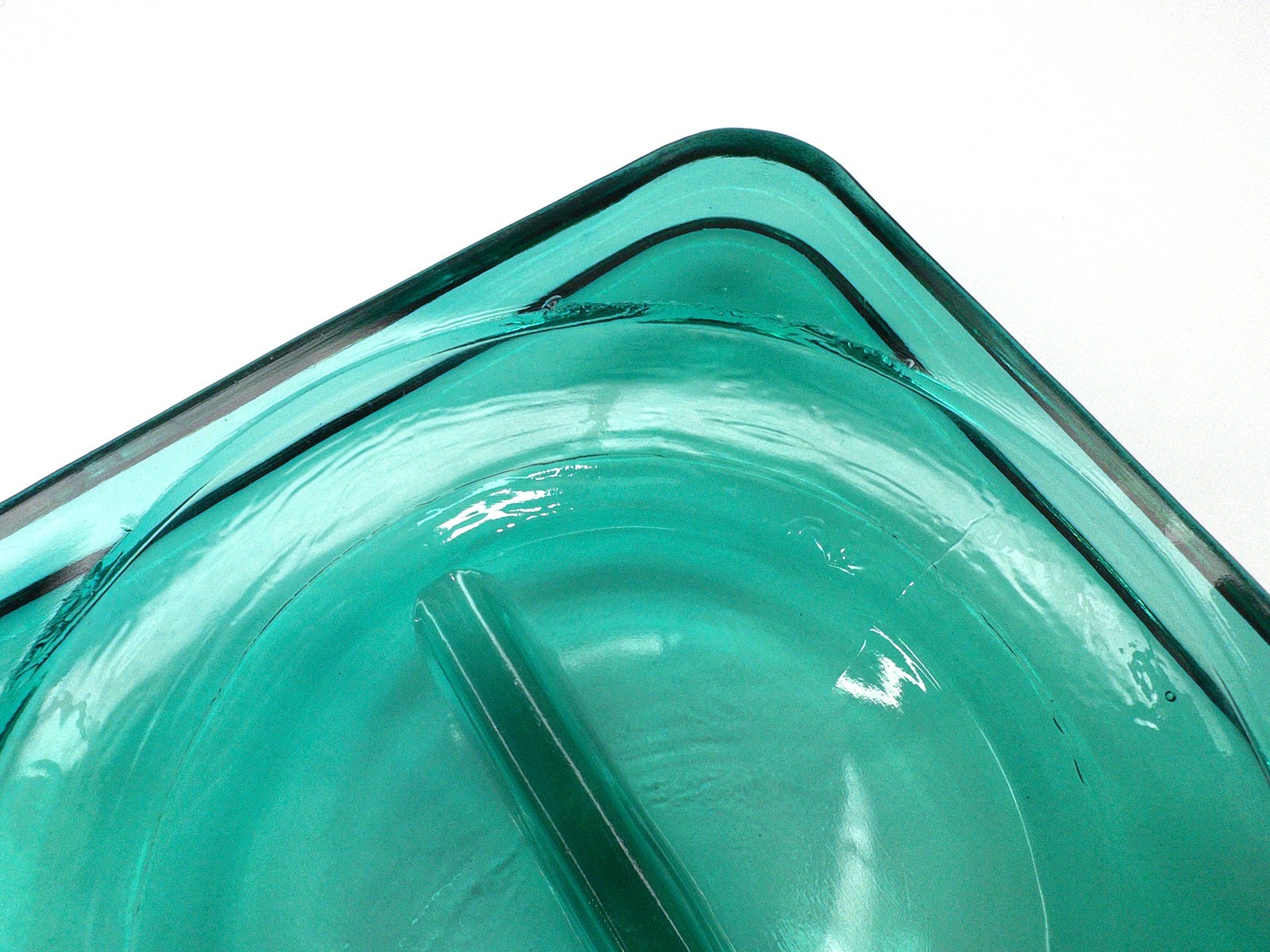 Vintage Jeannette Ultramarine Glass Refrigerator Dishes Pair 1930s Stackable Set