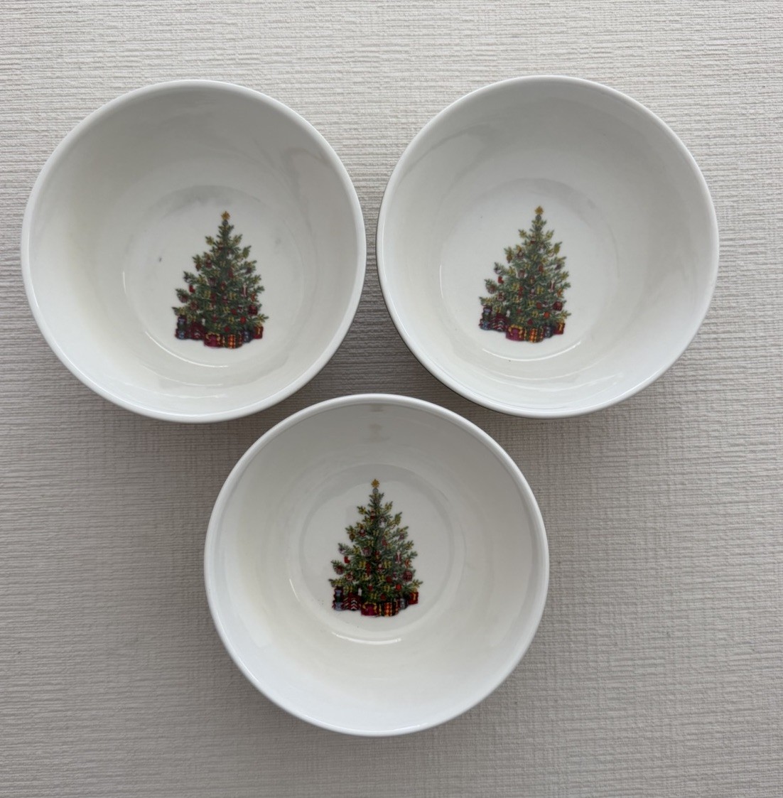 Christopher Radko 6” Traditions Holiday Celebrations Bowl Soup Cereal Set of 3