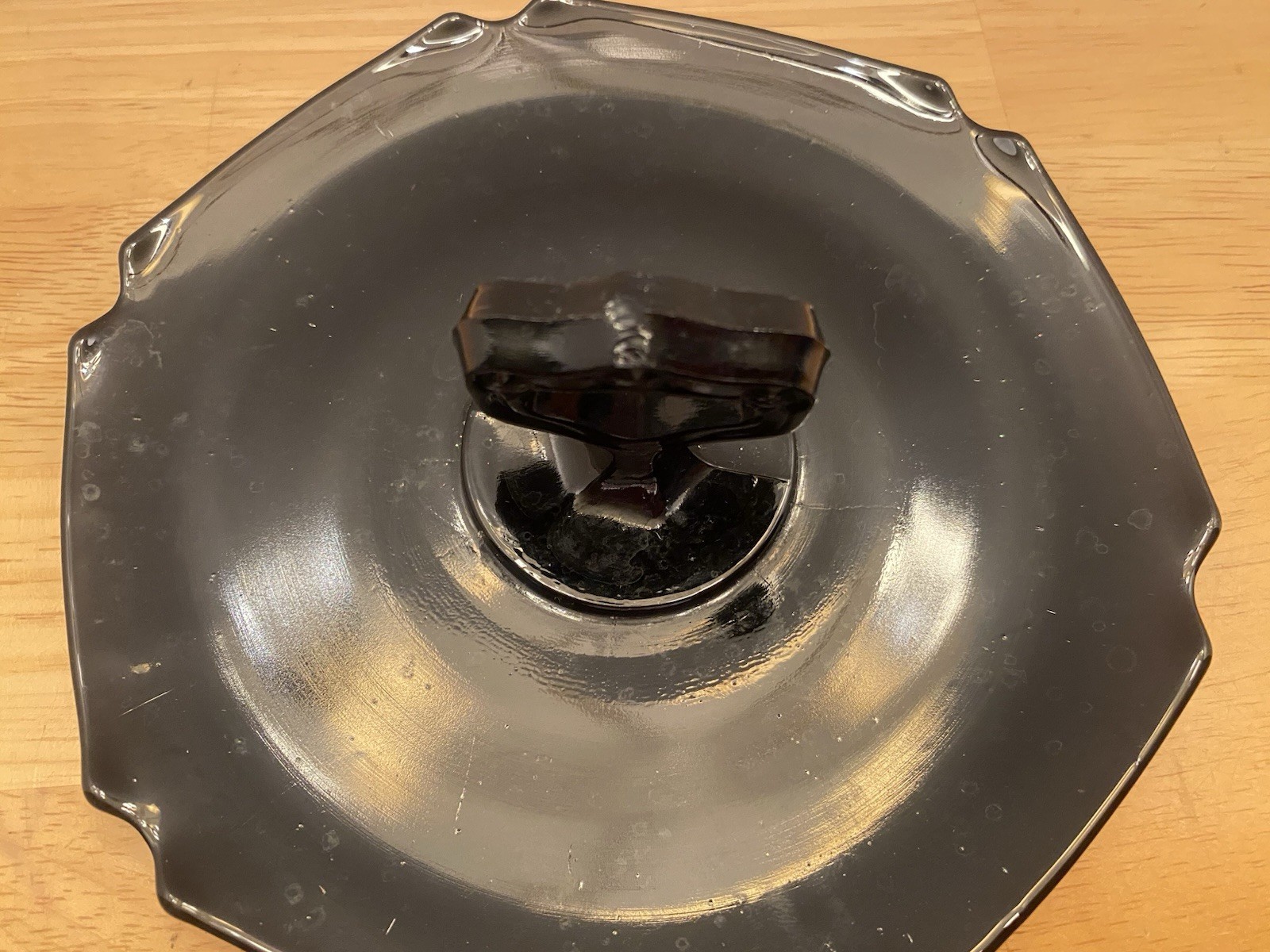 Vintage Black Amethyst Hexagonal Tidbit / Sandwich Tray