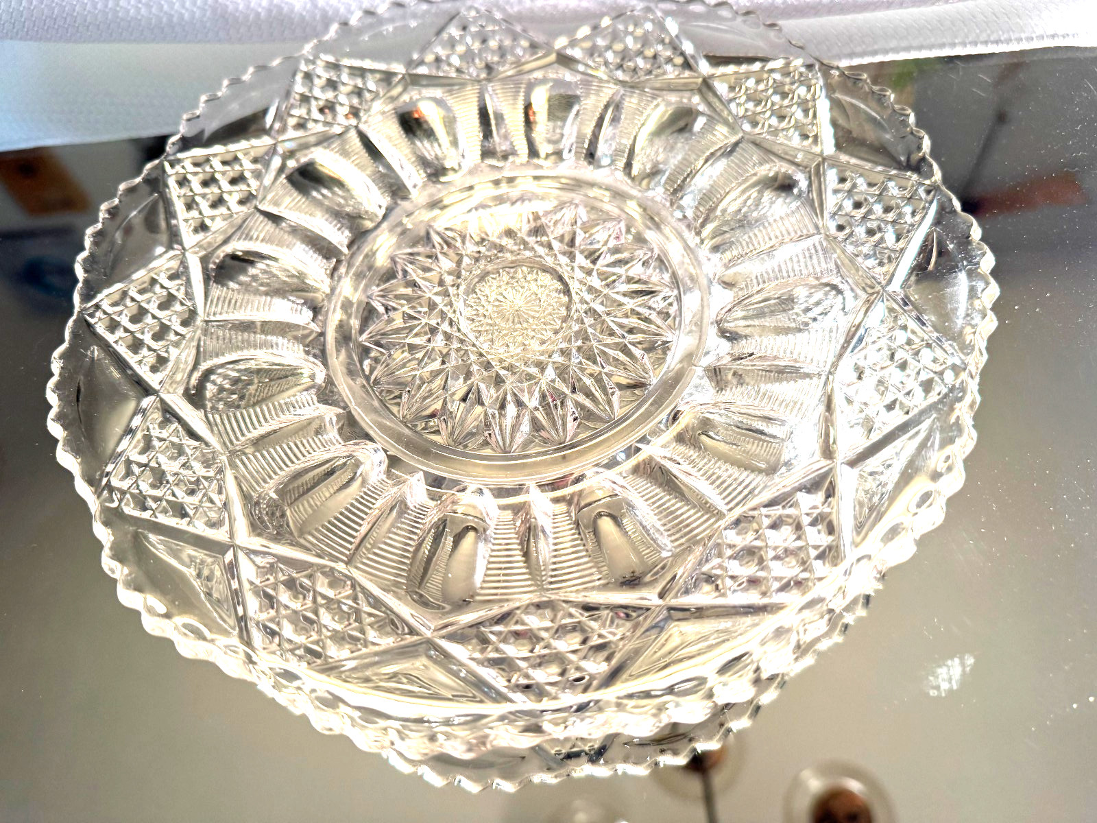 Tarentum Glass Co – Ladders and Diamonds 9” Plate Circa 1903 EAPG