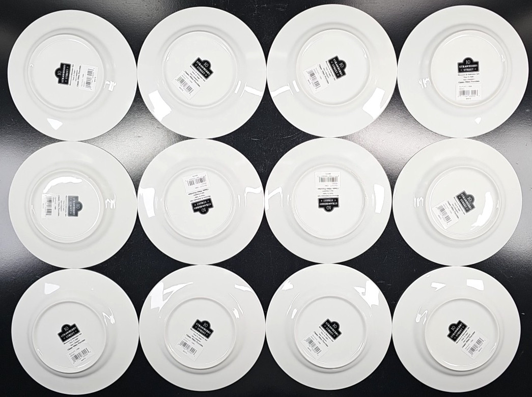 12) Ten Strawberry Street Classic White Tea Snack Appetizer Plate Set Dishes Lot