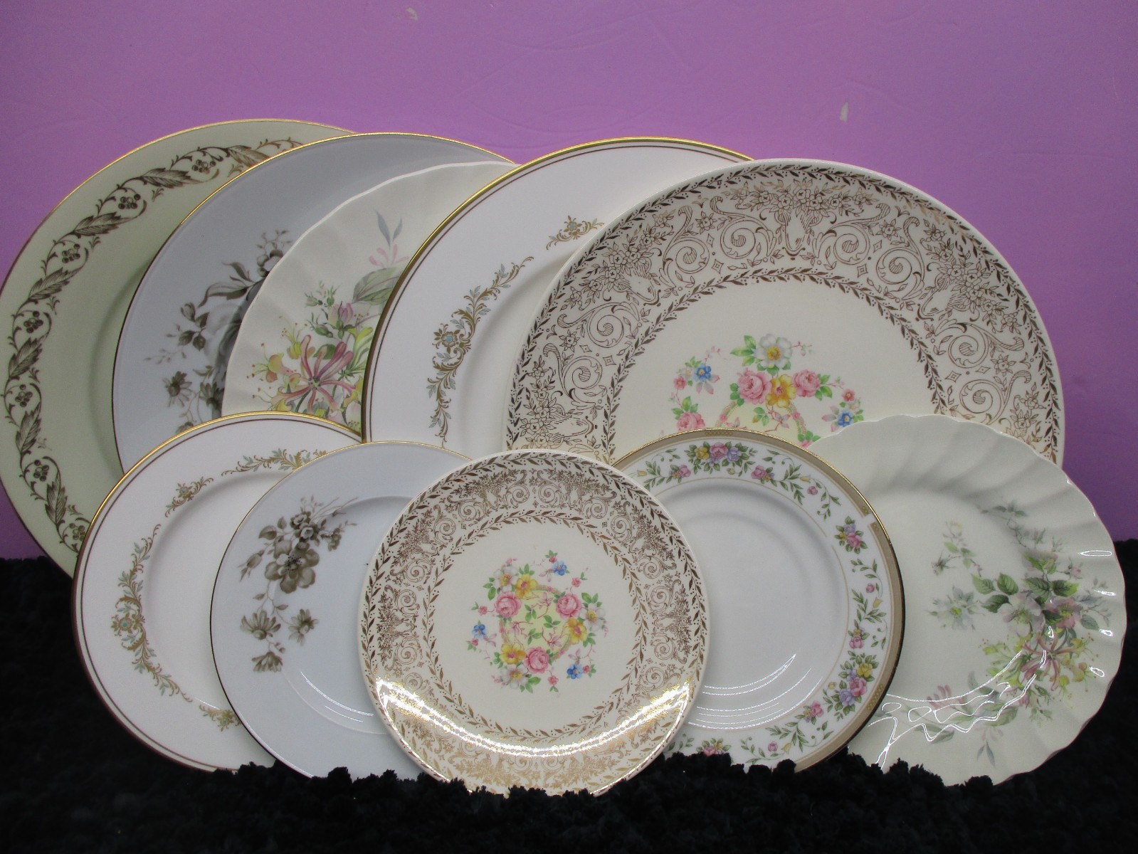 Vtg Mismatched China 5~Dinner Plates~5 Bread~Set Of 10 England~Germany~Japan~USA
