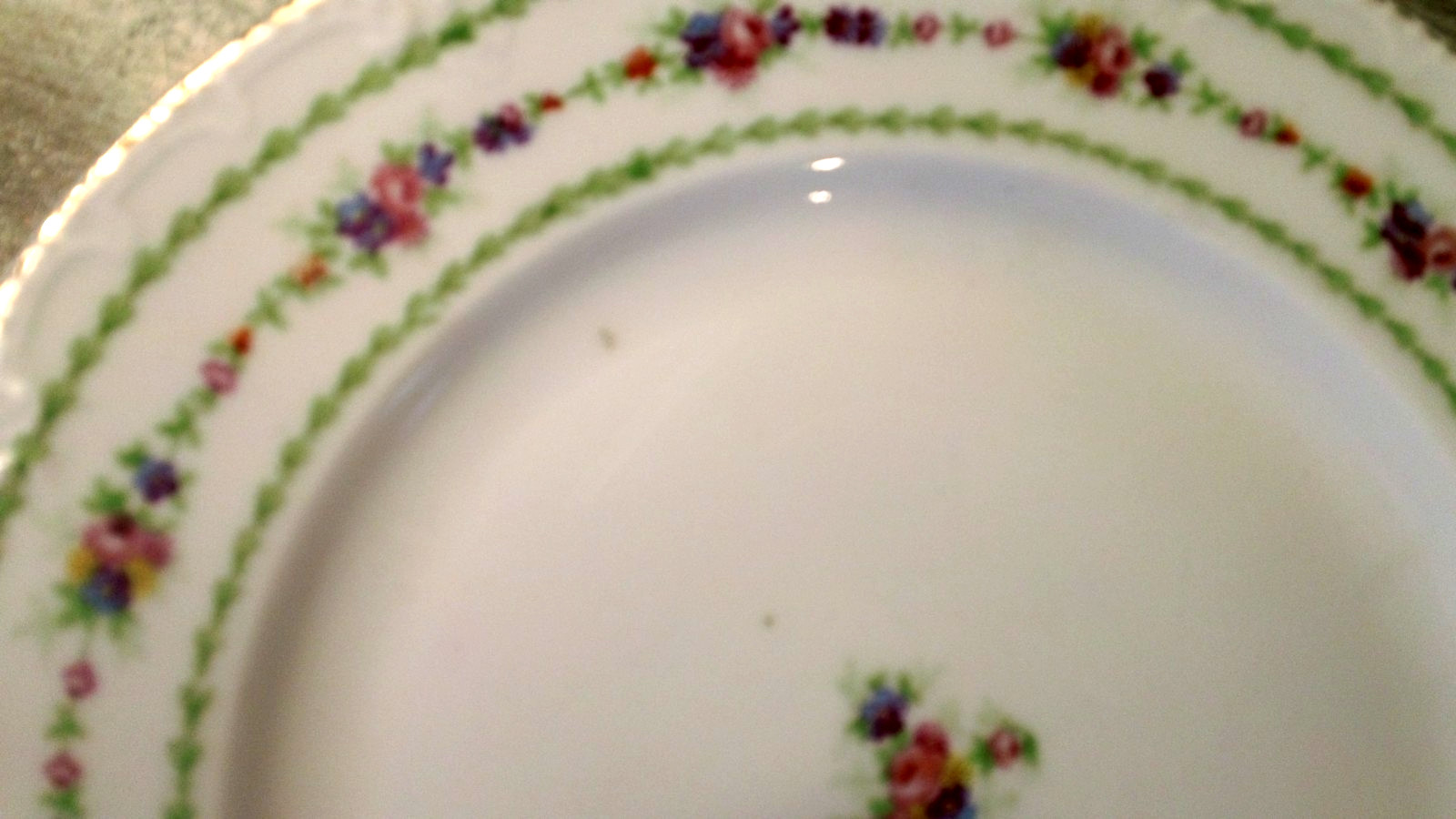 Vintage Set of 3 Bassett Limoges Austria 7.75 in. Dessert Plates Floral Pattern