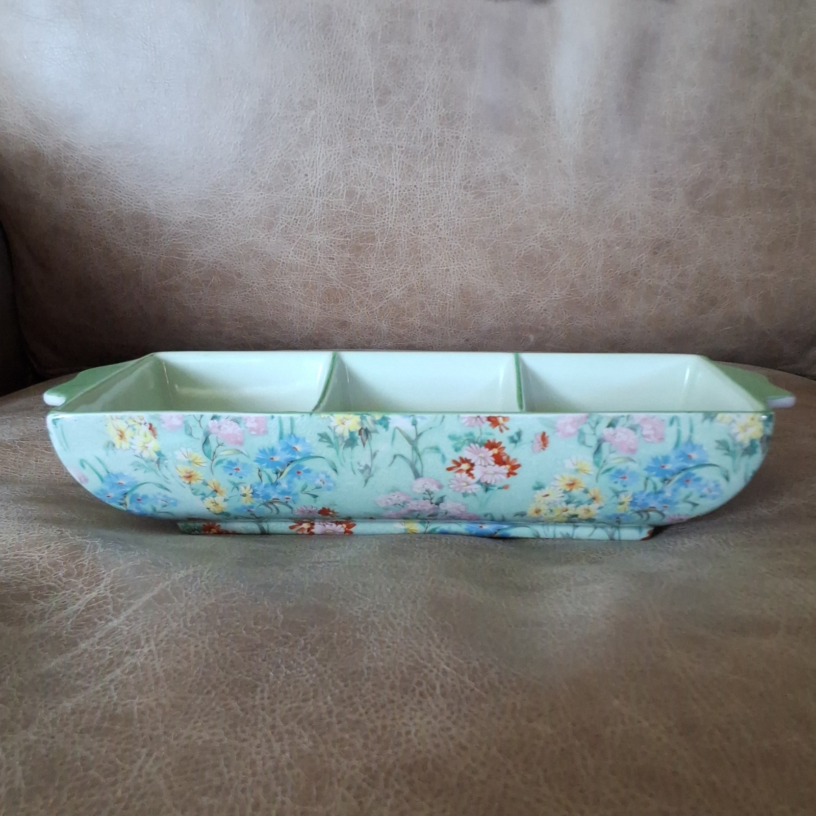 Shelley Chintz Melody Ceramic Divided Serving Tray, 3-Section Rectangular