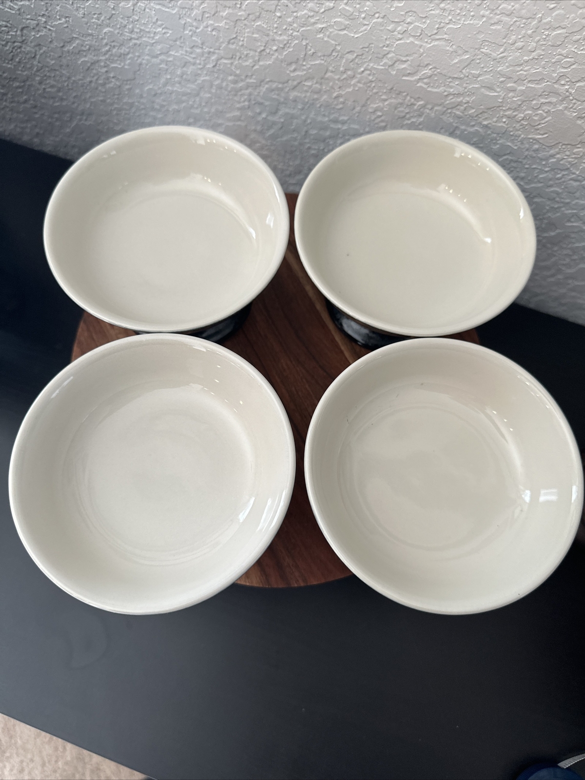 (4) Mikasa Japan Pottery Multicolor Grey Crudités Sorbet Dessert Footed Bowls