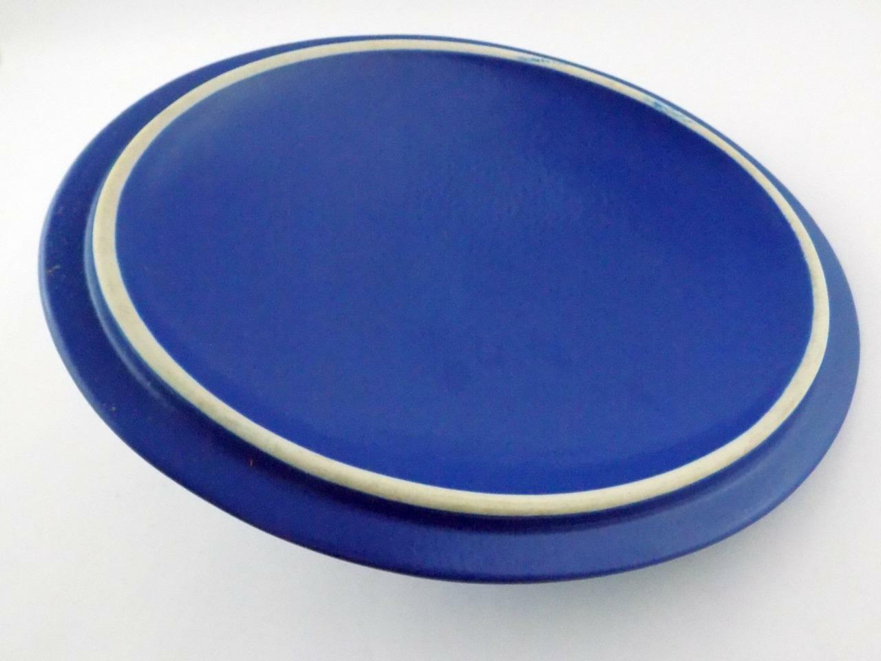 CorningWare Stoneware 2 QT Casserole Dish with Lid Blue Outer White Inner V GOOD