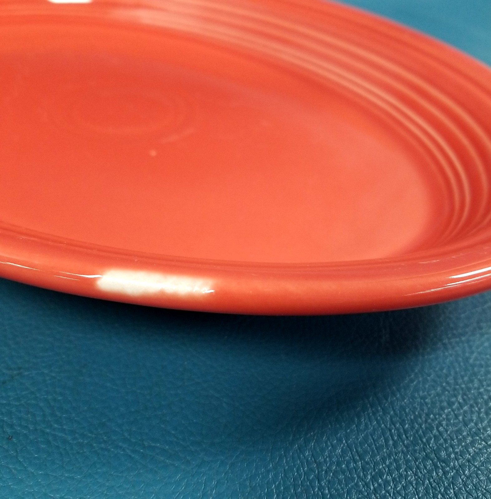 Printed & Embossed Logo Oval Fiesta Ware Serving Platter 13 3/4″ With Flaw