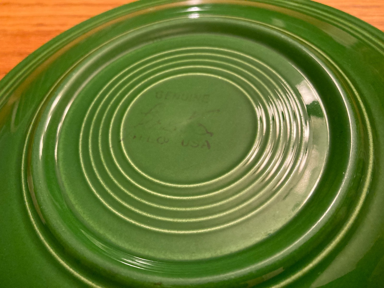 Vintage Fiestaware – 7″ (7 7/16″) salad plate in 1950s forest green (1951-1959)