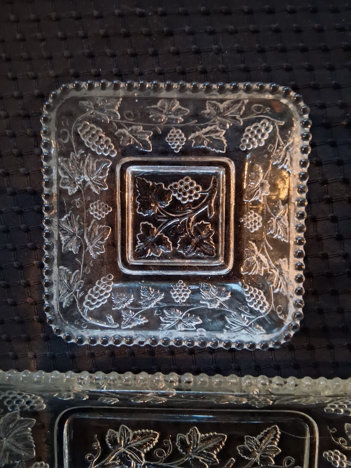 EAPG Lot of 4 US Glass Dishes #15059 “California” 1899 Beaded Grape Pattern