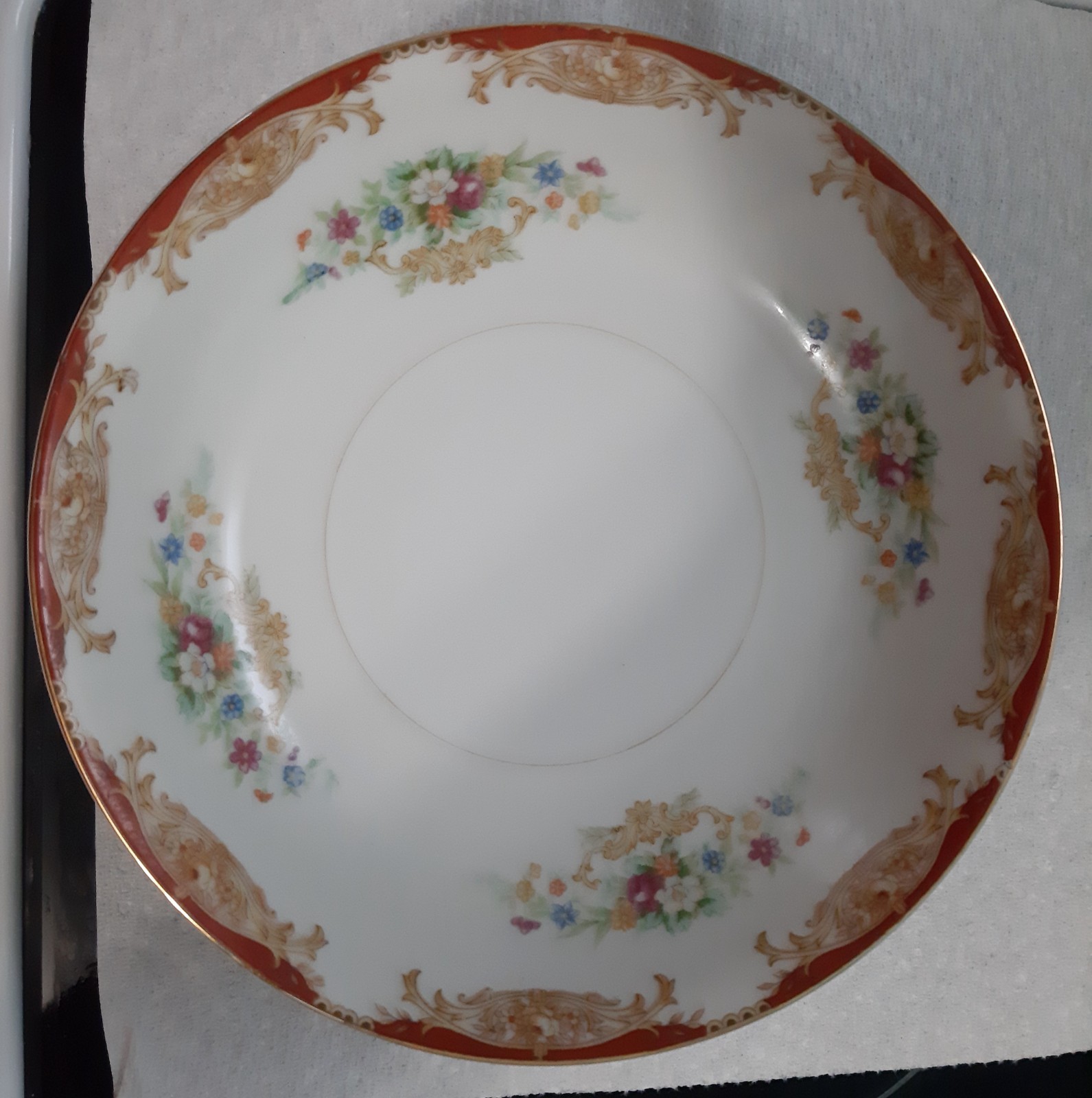 SET OF 6 DIAMOND CHINA MULTI COLOR FLORAL 7 1/4″ BOWLS MADE IN OCCUPIED JAPAN