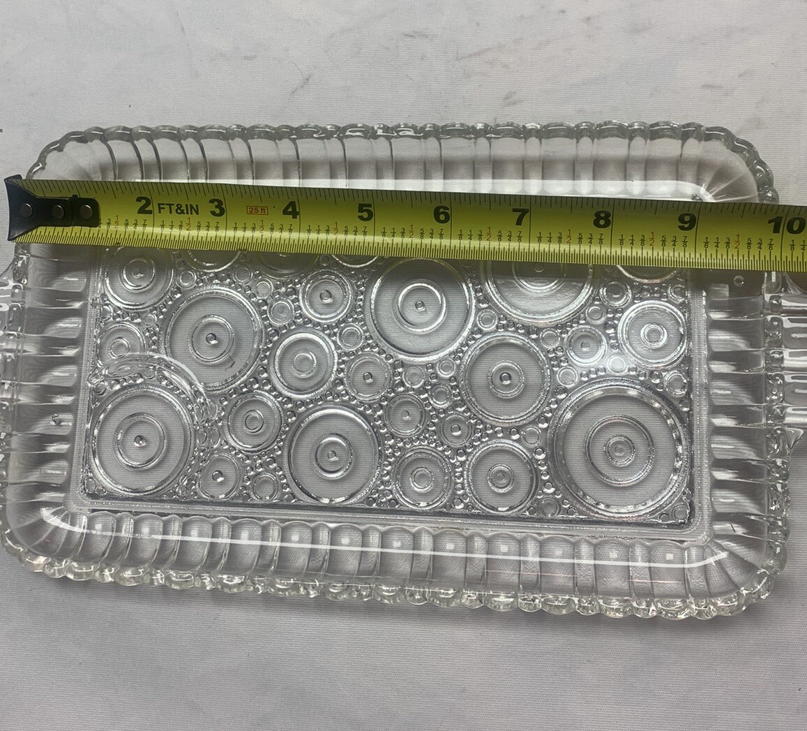 Vintage Anchor Glass – Serva Snack Set – 50’s Original Box Retro Bubble Pattern