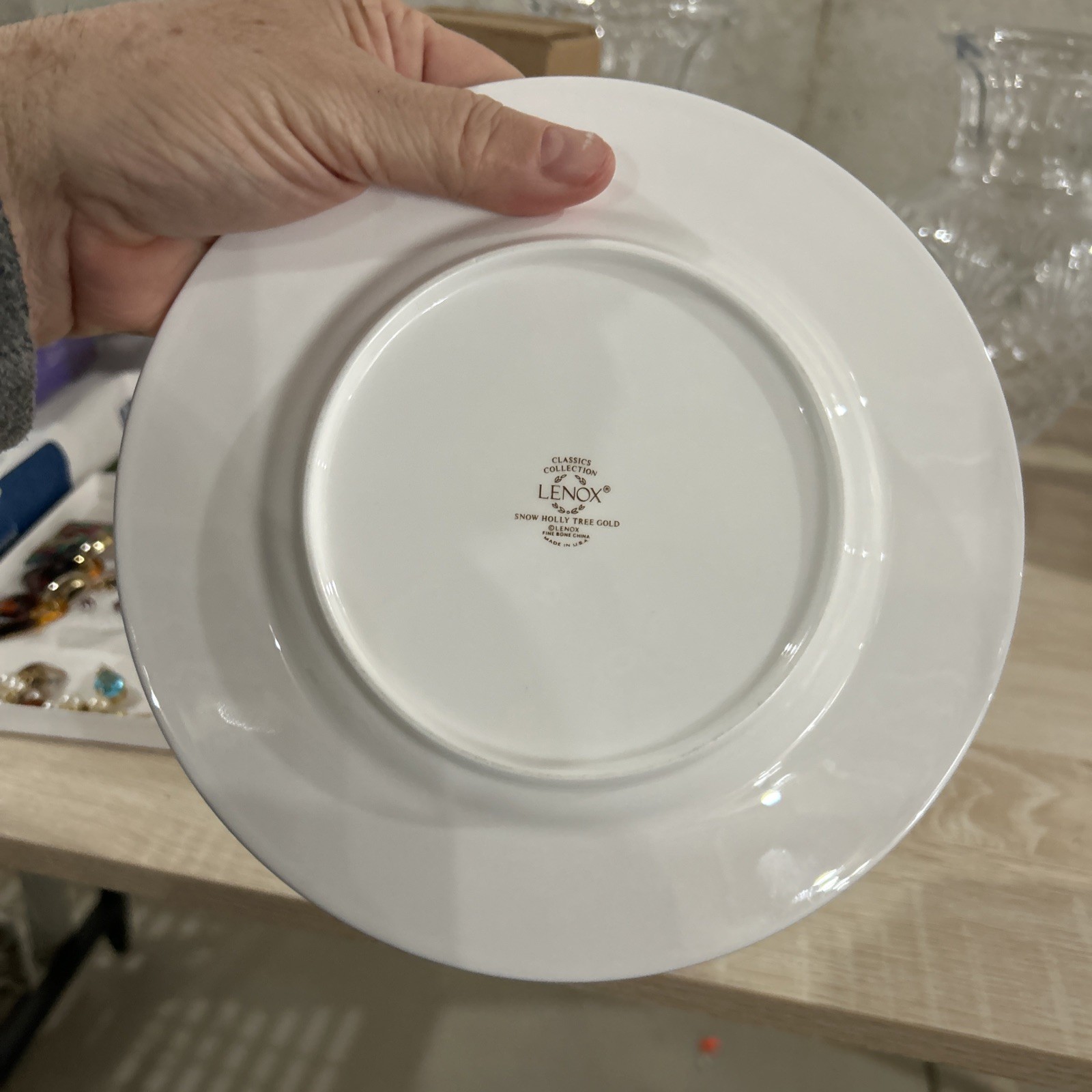 2 Lenox Holiday Tree Gold Salad/Dessert Plates, 8 1/8″, In Pristine Condition