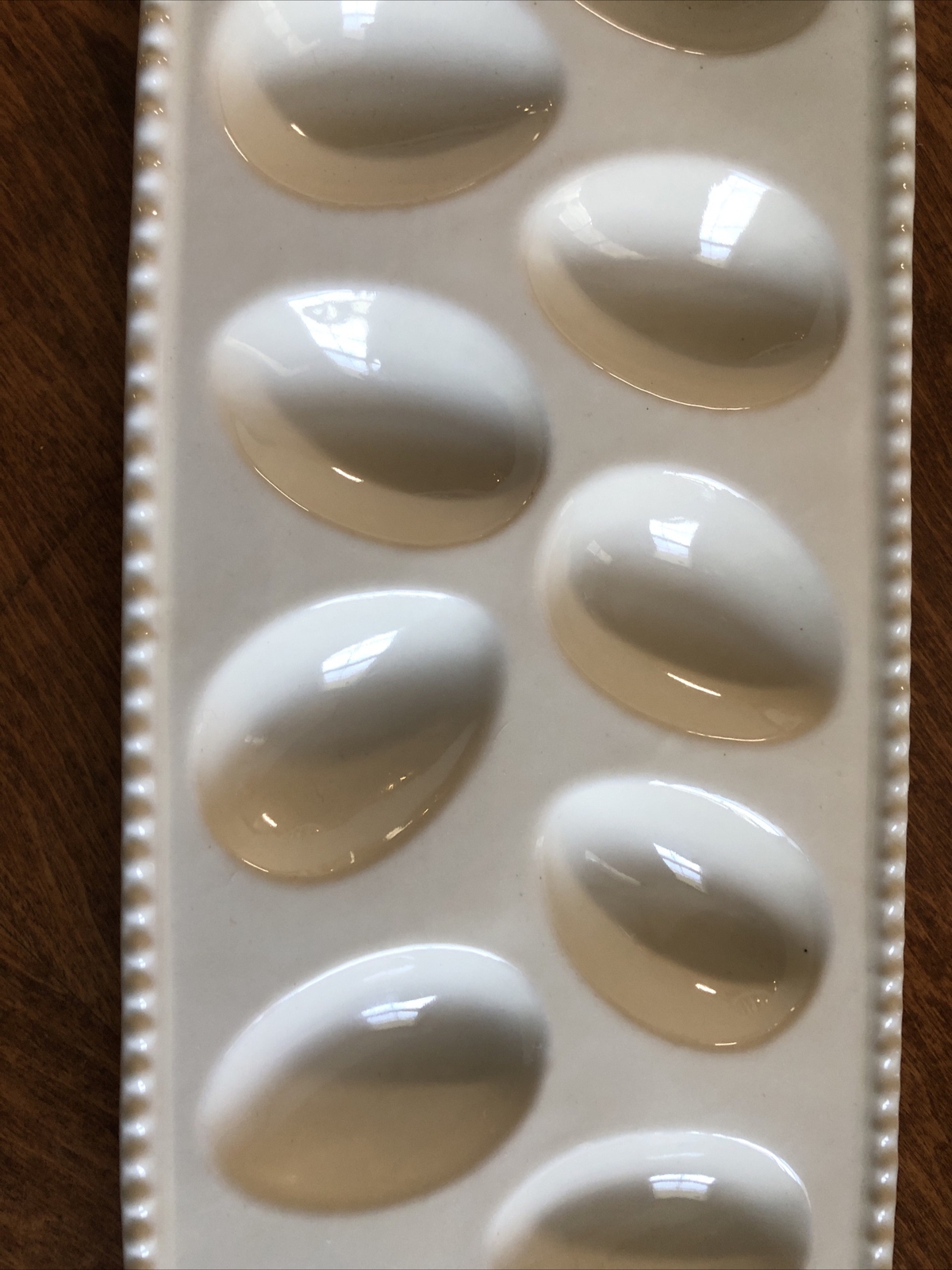 Holiday Home Heavy Ceramic Rectangle White 12 Deviled Egg Platter