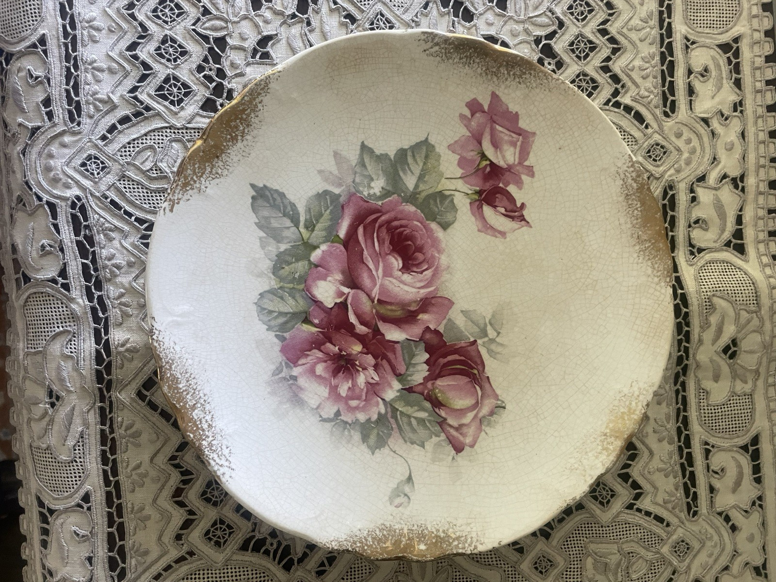 Antique Buffalo Pottery Floral Plate circa 1905-20 Excellent Condition HTF!!