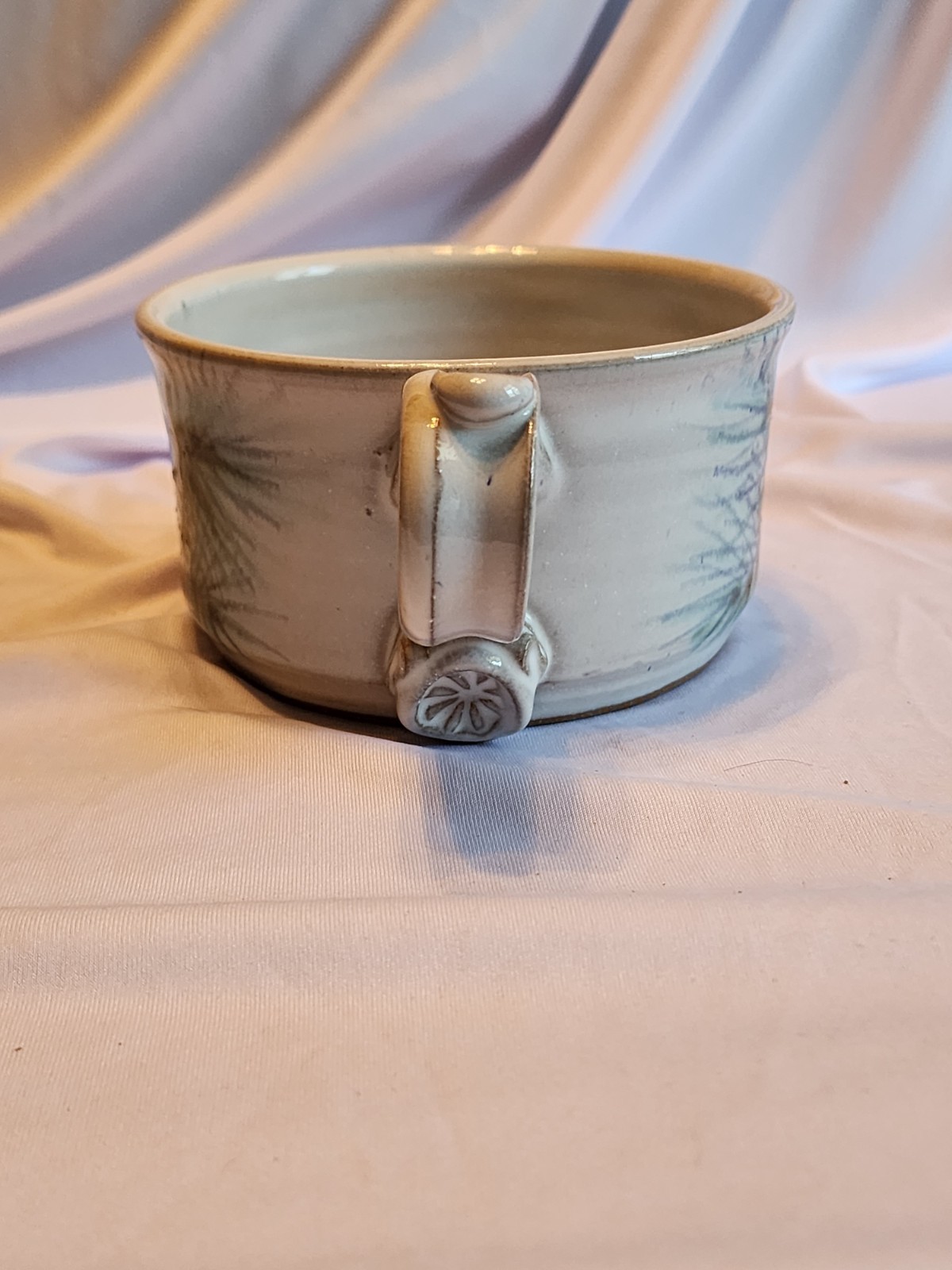 RARE David Hamilton Studio Pottery Pine Branch Needles Botanical Soup Bowl Mug