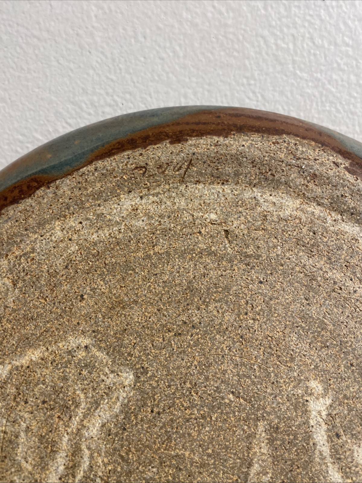 Vintage Blue/green/brown Speckled Art Pottery Stoneware Dinner Plates – Set Of 2