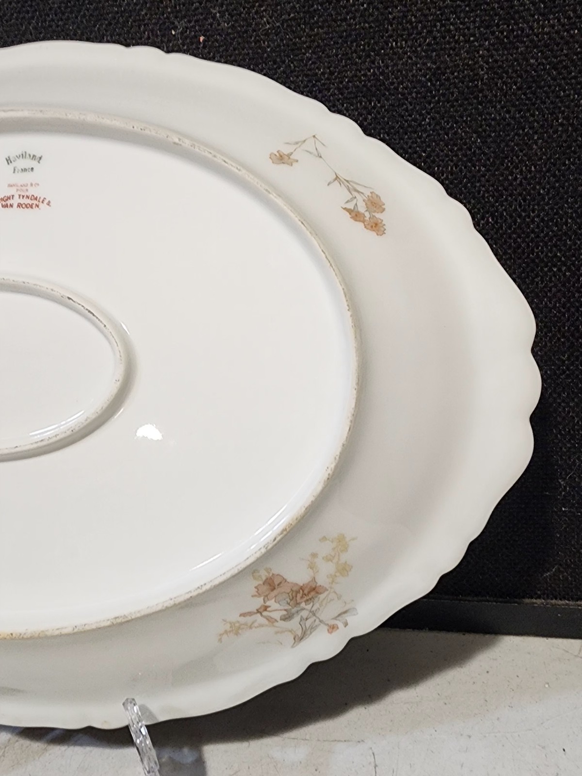 LOT OF 4- Haviland Limoges Baltimore Rose Schleiger SERVING PLATTERS 11″ – 16.5″