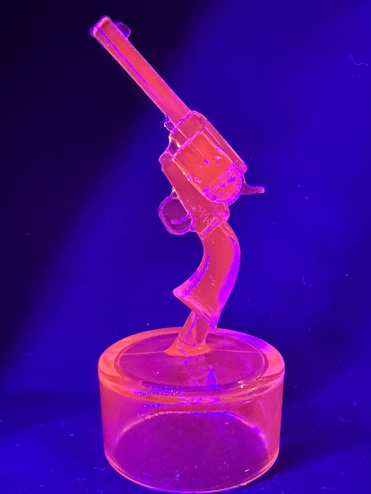 Blue Vaseline glass Colt Revolver pistol uranium single action army gun western