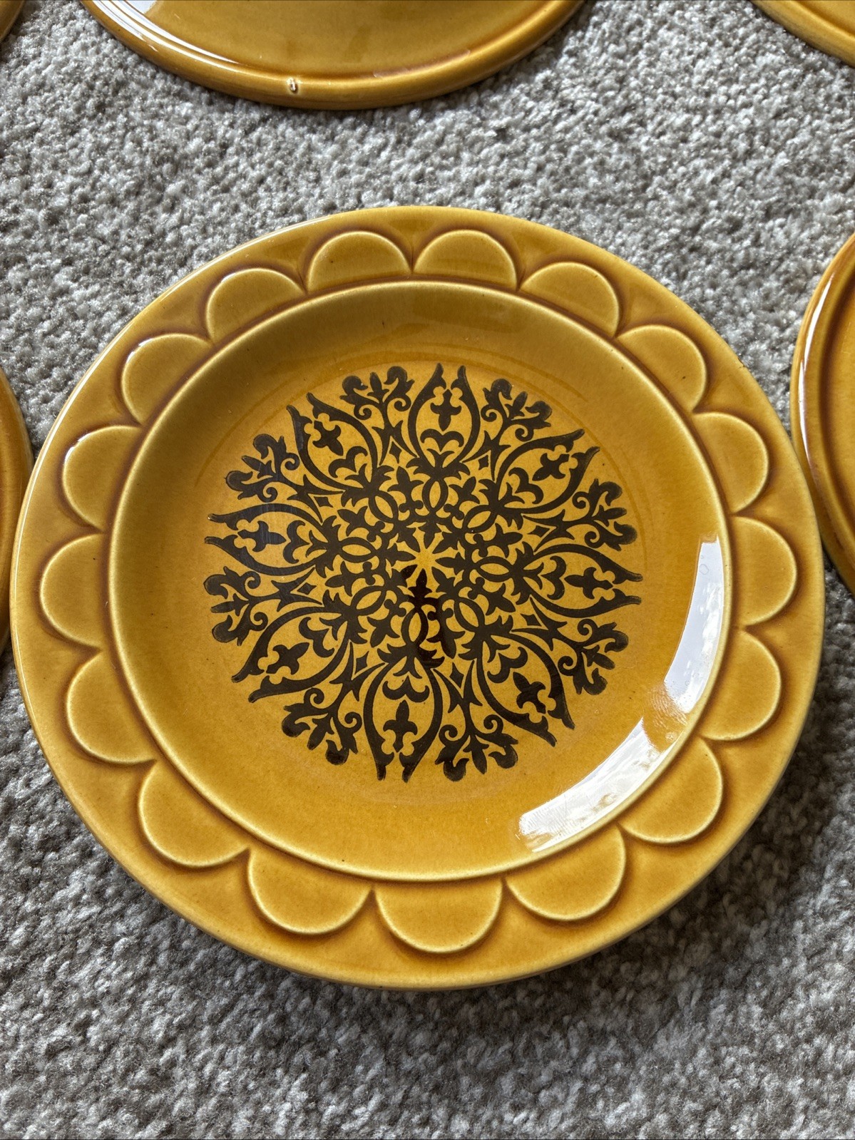 6 Homer Laughlin Coventry Castilian 6” 4 Saucers + 2 Bowls Vintage Granada Boho