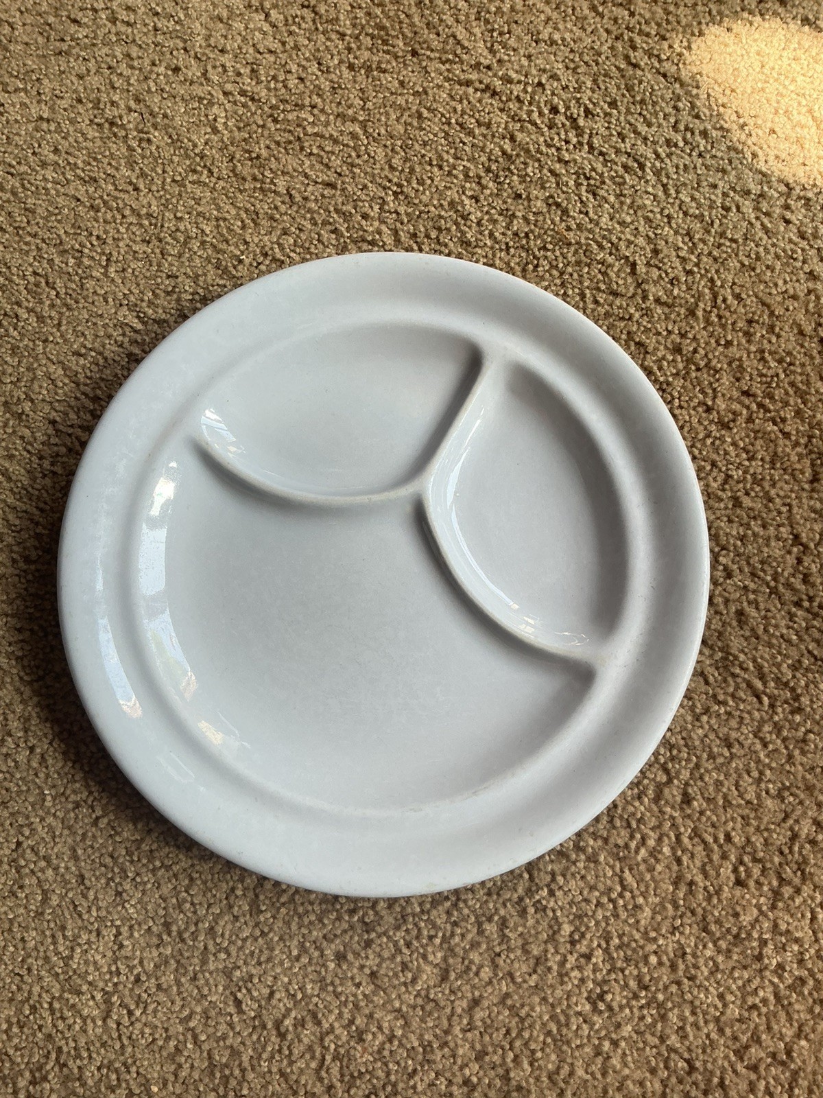 Vintage 1950 Buffalo China Blue Lune Divided Grill Plate 9 1/2” Restaurant Ware