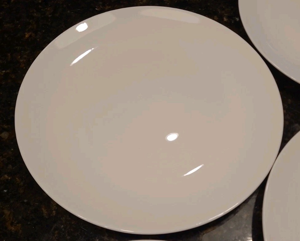 SET OF 5 Godinger Elegant Dining Bone China Round White 9 1/8” Luncheon Plates