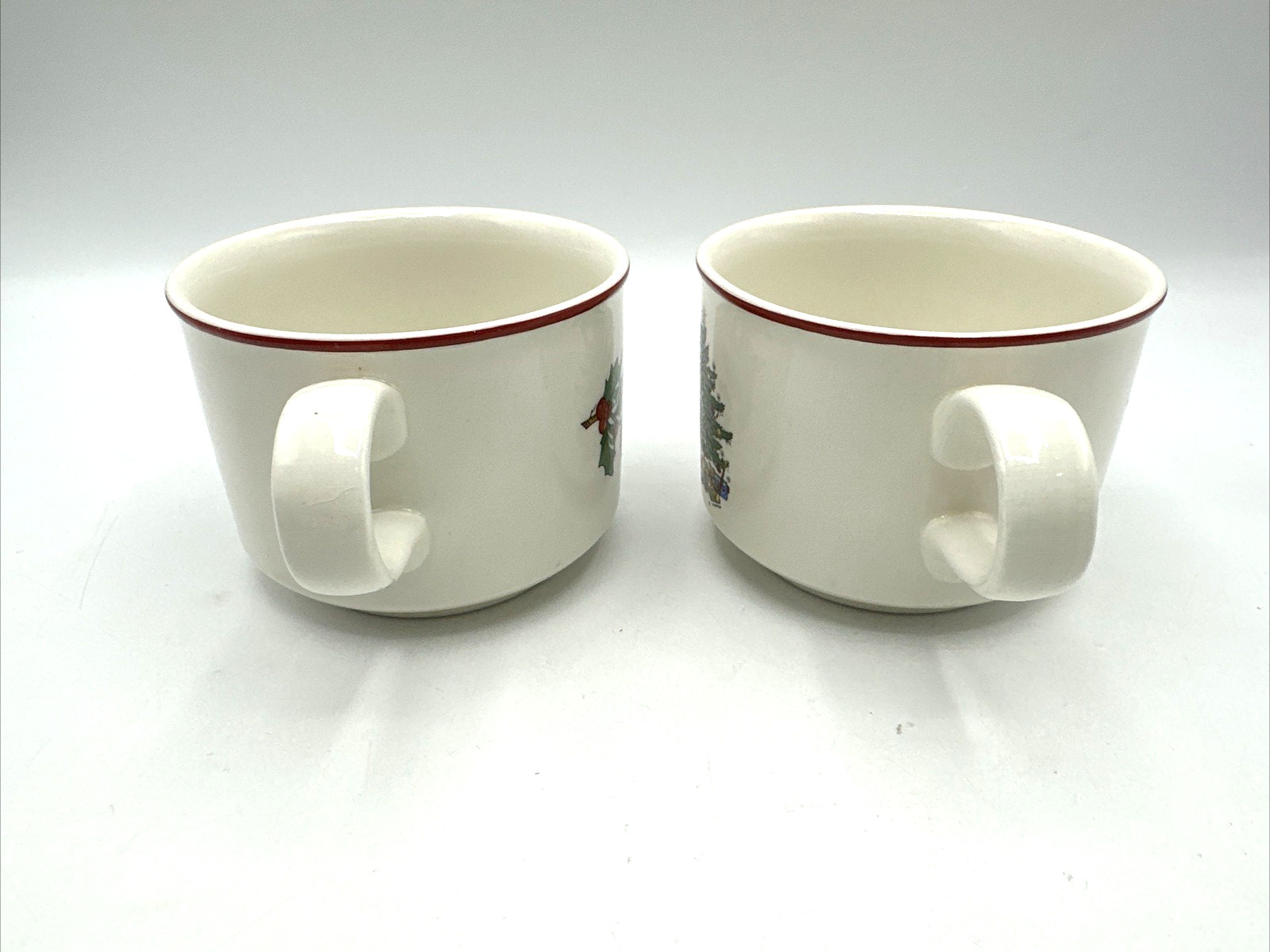 4 Piece Cuthbertson Christmas Tree Holly Berry Cups and Pitcher Set Vintage