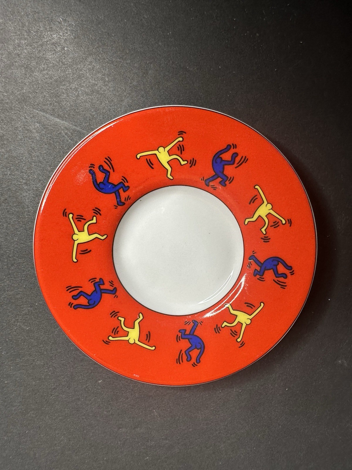 KONITZ Keith Haring Porcelain Expresso Saucer Red 12cm Licensed Reproduction