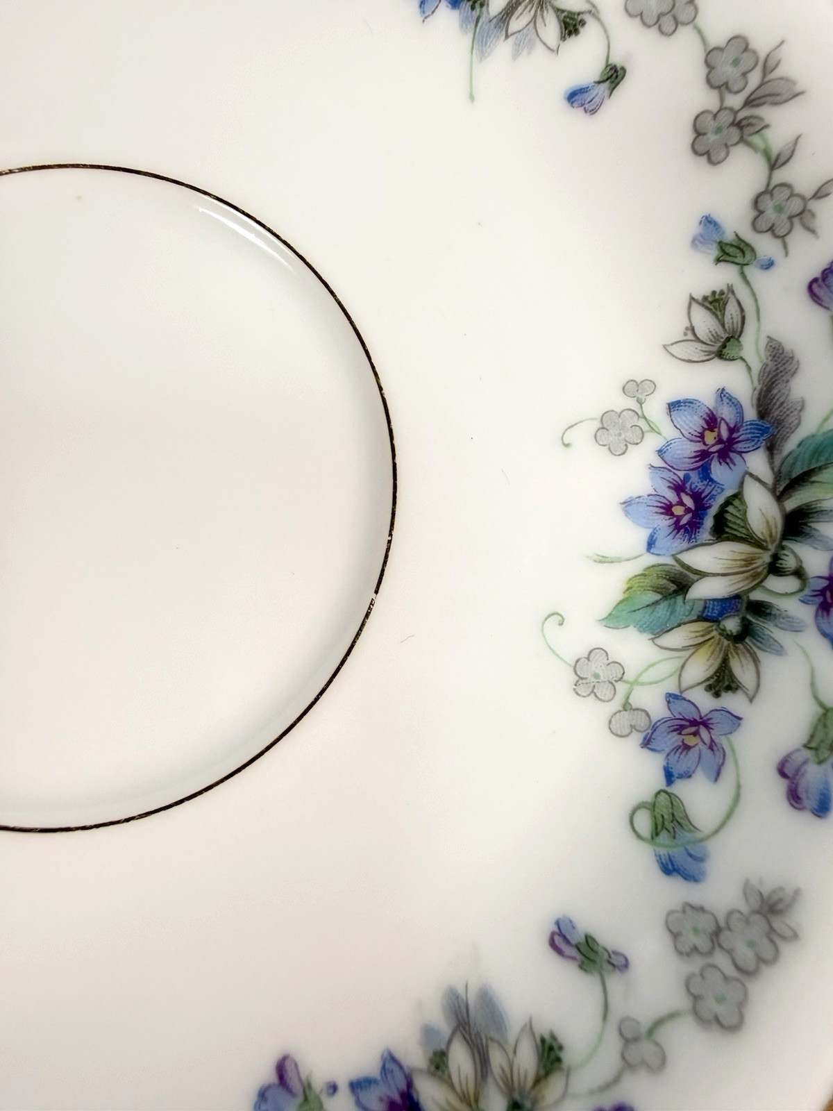 Set of 6 Noritake Violette 3054 Saucers – Excellent Condition – Gold Trim -Japan