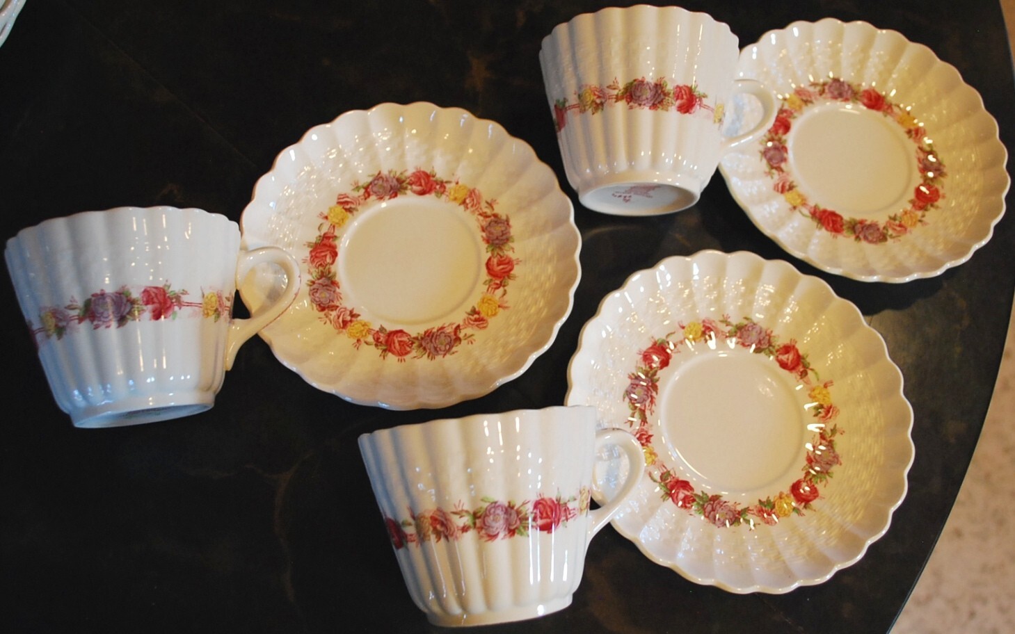 Vtg Set 3 SPODE ROSE BRIAR 5 Piece Place Settings [15 pc total] England OLD MARK