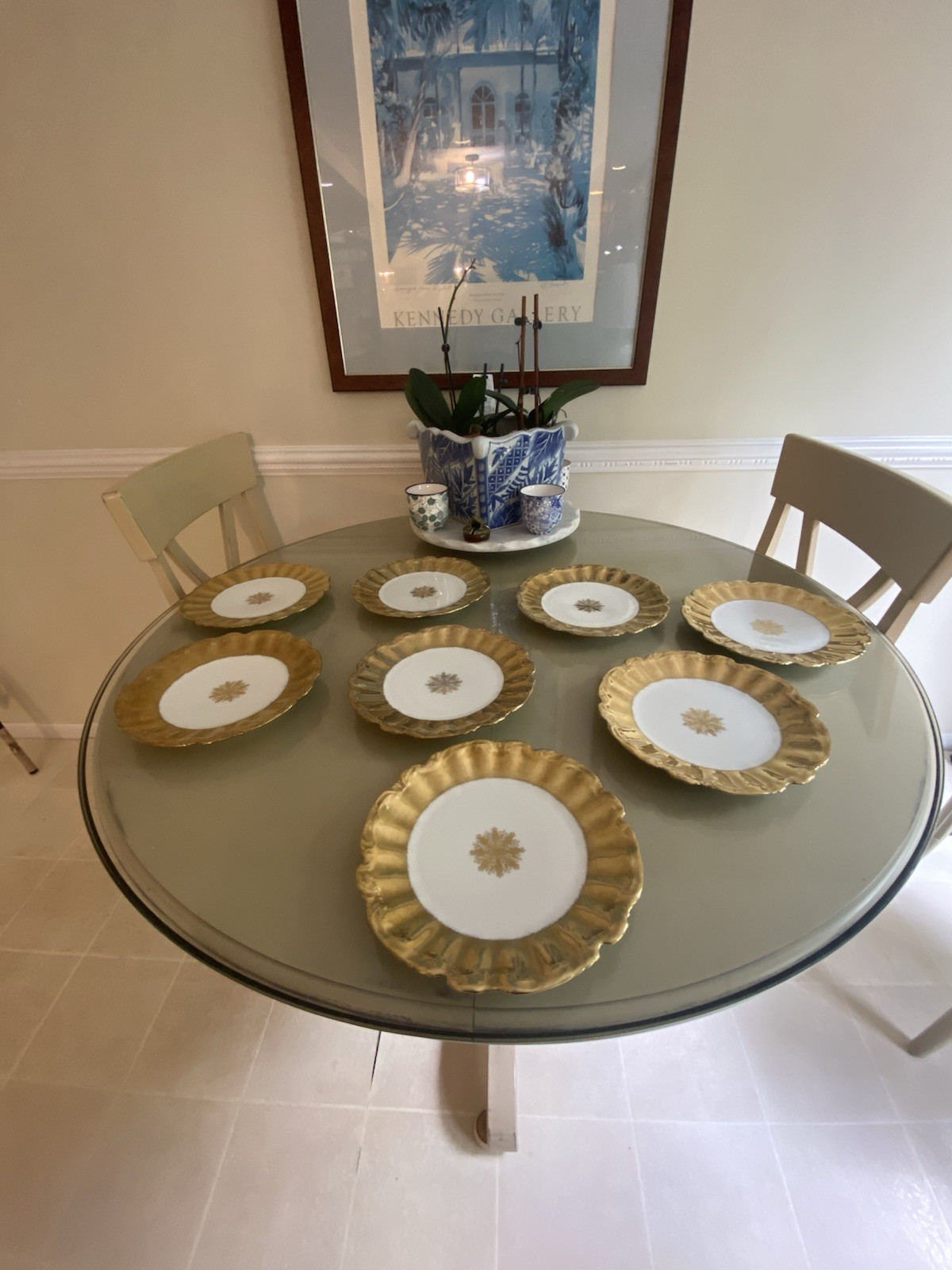 Vintage China Nathan Straus & Sons LS&S-Limoges FR Snowflake Pattern Gold Leaf