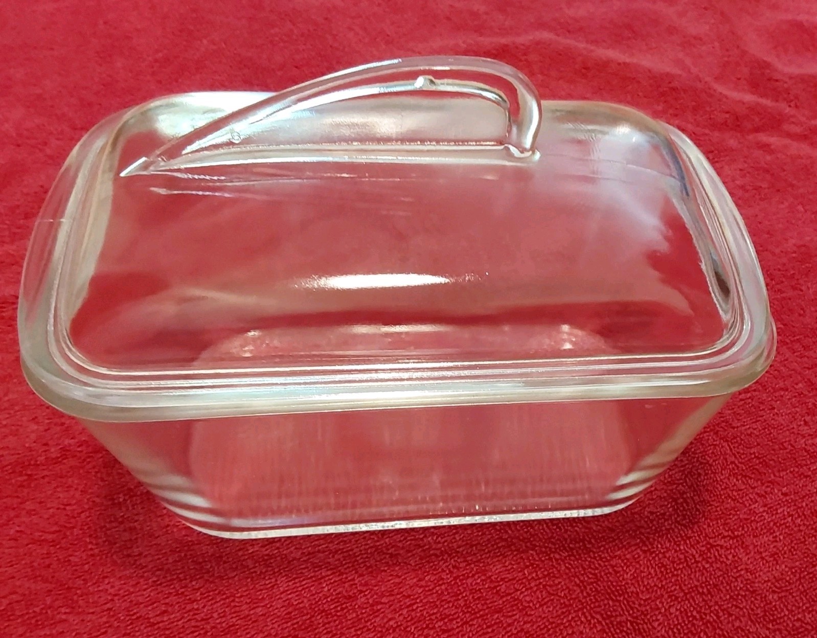 Vintage Clear Glasbake Art Deco Fin Lid Bread Casserole Lidded 1.5 Quart Dish