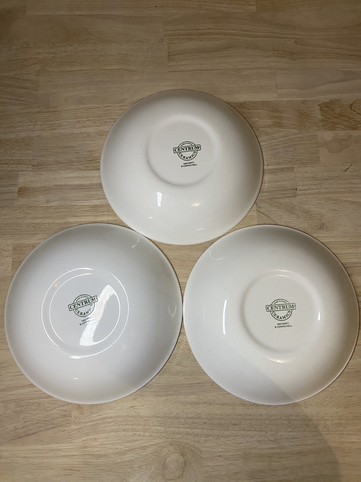 3 VTG Centrum Ceramics “Hen Party” Serving Bowls Painted by Conrad Bell 9.5”